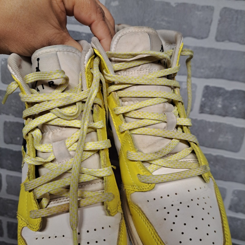 Nike Air Jordan 1 Mid SE Dynamic Yellow Floral Rose Patch Size 6y AV5174-700 - Picture 10 of 13